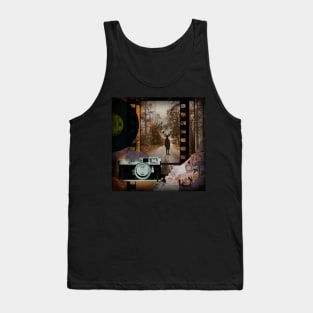 Horror movie vintage retro aesthetic cottagecore surrealism landscape nature fantastic fantasy Halloween deer orange camera creepy spooky vinyl music Tank Top